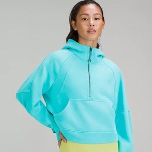 Lululemon ELECTRIC TURQUOISE XS/S Scuba Oversized Half-Zip Hoodie